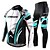 abordables Ropa de ciclismo-Hombre Maillot de Ciclismo con Cullotte Largo Manga Larga MTB Bicicleta Montaña Ciclismo Carretera Invierno Blanco Azul Azul cielo Bicicleta Trajes de Yoga Almohadilla 3D Transpirable Secado rápido