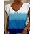 cheap Tank Tops-Women&#039;s Tank Top Color Gradient Casual Daily Holiday Sleeveless Tank Top Camis V Neck Patchwork Print Basic Essential Casual Beach Blue S / 3D Print