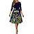 cheap Midi Dresses-Women&#039;s Plus Size Floral Holiday Dress Print Crew Neck 3/4 Length Sleeve Casual Spring Summer Causal Daily Midi Dress Dress