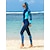 billige Beach Dresses-SBART Dame Huddragt til dykkerudslæt Elastin Bodysuit UV Solbeskyttelse Hurtigtørrende Elastisk Langærmet Forside Lynlås - Svømning Dykning Surfing Snorkling Patchwork Efterår Forår Sommer