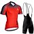 cheap Cycling Clothing-Men&#039;s Short Sleeve Cycling Jersey with Bib Shorts Mountain Bike MTB Road Bike Cycling Red Blue Gradient Bike Spandex Polyester Clothing Suit 3D Pad Breathable Quick Dry Reflective Strips Sports