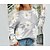 cheap Sweaters-Women&#039;s Sweater Co-ords Pullover Sweater Jumper Pullover Round Neck Knit Polyester Flower Fall Winter Causal Daily Casual Long Sleeve Daisy Green Light Grey Dark Gray S M L