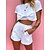 abordables Two Piece Sets-Estación independiente europea y americana estilo explosivo atado cuello redondo manga corta camiseta top shorts pit strip suit 2506