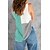 abordables Tops &amp; Blouses-Mujer Camiseta sin mangas Chaleco Bloque de color Escote en Pico Casual Ropa de calle Tops Verde Trébol Azul Piscina Blanco