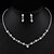 cheap Jewelry Sets-Women&#039;s Drop Earrings Necklace Bracelet Tennis Chain Simple Elegant Fashion Korean Imitation Diamond Earrings Jewelry Silver For Party Wedding Gift Daily Engagement 1 set