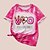preiswerte New Arrivals-Mama und ich Valentinstag T-Shirt Oberteile Normal Herz Rose Buchstabe Bedruckt Rosa Kurzarm Täglich Passende Outfits / Sommer / nette Art