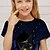 preiswerte T-Shirts &amp; Blusen für Mädchen-Kinder Mädchen T-Shirt Kurzarm 3D-Druck Katze Tier Marineblau Kinder Oberteile Aktiv Modisch Strassenmode Frühling Sommer Täglich Innen Outdoor Regular Fit 3-12 Jahre / nette Art