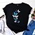 cheap Super Sale-Women&#039;s T shirt Tee Cotton 100% Cotton Butterfly Print Basic Home Daily Date Basic T-shirt Sleeve Short Sleeve Round Neck Black Summer