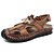 cheap Men&#039;s Shoes-Men&#039;s Leather Hand Stitched Casual Beach Sandals
