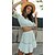 cheap Two Piece Sets-Women&#039;s Crop Top Blouse Skirt Sets Streetwear Light Blue White Plain Casual Vacation Ruffle Cut Out Off Shoulder Skirt S M L XL