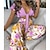 cheap Two Piece Sets-Women&#039;s Basic Sexy Boho Floral Vacation Beach Two Piece Set V Neck Bell bottoms Crop Top Tops