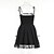 cheap Cosplay &amp; Costumes-Goth Girl Punk &amp; Gothic Vacation Dress Cocktail Dress Vintage Dress Flapper Dress Masquerade Summer Women&#039;s Costume Black Vintage Cosplay Sleeveless Event / Party Festival