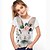 baratos camisetas 3d para meninas-Infantil Para Meninas Camisa Camiseta Manga Curta Gato Gráfico Animal Arco-íris Crianças Blusas Activo Estilo bonito 3-12 anos