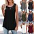 cheap Women&#039;s Tops-Women&#039;s Tank Top Plain Casual Daily Tank Top Camis Round Neck Lace Lace Trims Basic Essential Casual Blue Leopard Print Grey Leopard Print White S
