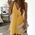 cheap Super Sale-Women&#039;s Strap Dress Midi Dress Black White Yellow Pure Color Sleeveless Spring Summer Cold Shoulder Casual V Neck Slim 2023 S M L XL XXL
