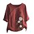 cheap Plus Size Tops-Women&#039;s Shirt Blouse Cotton Floral Daily Date Vacation Button Wine Short Sleeve Casual Comfortable Crew Neck Summer Spring