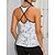 cheap Exercise, Fitness &amp; Yoga Clothing-Women&#039;s Crew Neck Yoga Top Tank Top Open Back Cut Out Stripes White / Black Yoga Fitness Gym Workout Shirt Sleeveless Sport Activewear High Elasticity Breathable Quick Dry Comfortable Slim