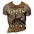 cheap Men&#039;s Clothing-Men&#039;s Unisex T shirt Tee Graphic Prints Horse 3D Print Crew Neck Street Daily Short Sleeve Print Tops Casual Designer western style Big and Tall Khaki / Summer