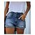 billige Shorts-Dame Jeans Normal Denimstof Vanlig Sort Blå Mode Medium Talje Korte Kontor Afslappet Sommer Forår &amp; Vinter