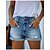 billige Shorts-Dame Jeans Normal Denimstof Vanlig Sort Blå Mode Medium Talje Korte Kontor Afslappet Sommer Forår &amp; Vinter