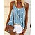 cheap Tank Tops-Women&#039;s Plus Size Casual Blue Cami Shirts Summer Sleeveless Stars Print Scoope Neck Spaghetti Straps Loose Flowy Tank Tops for Teen Girls 2XL