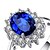 cheap Rings-Princess Diana William Kate Middleton Gemstones Birthstone Halo Solitaire Engagement Rings For Women For Girls Silver Ring (1-created- sapphire, 11)