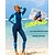 baratos Beach Dresses-SBART Mulheres Segunda-pele para Mergulho Elastano Body Proteção Solar UV Secagem Rápida Com Stretch Manga Longa Zíper Frontal - Natação Mergulho Surfe Snorkeling Retalhos Outono Primavera Verão