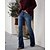 billige Pants-Dame Mote Bred Bukseben Frekk Jeans Full lengde Bukser Mikroelastisk Daglig Helg Denimstoff عادي Medium Midje Komfort Tynn Mørkeblå S M L XL XXL