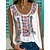 cheap Tops &amp; Blouses-Women&#039;s Floral Casual Daily Holiday Boho Sleeveless Tank Top Camis Round Neck Patchwork Print Ethnic Casual Tops Loose White S / 3D Print