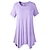 cheap Super Sale-Women&#039;s T shirt Tee Pure Color Daily Date Vacation Plus Size T shirt Tee Short Sleeve Crew Neck Basic Essential Comfort Sport Light Purple Navy Watermelon Red S