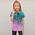 preiswerte 3D-T-Shirts für Mädchen-Kinder Mädchen T-Shirt Kurzarm 3D-Druck Farbblock Blau Purpur Rosa Kinder Oberteile Frühling Sommer Aktiv Modisch Strassenmode Täglich Innen Outdoor Regular Fit 3-12 Jahre / nette Art