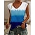 cheap Tank Tops-Women&#039;s Tank Top Color Gradient Casual Daily Holiday Sleeveless Tank Top Camis V Neck Patchwork Print Basic Essential Casual Beach Blue S / 3D Print
