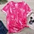 preiswerte New Arrivals-Mama und ich Valentinstag T-Shirt Oberteile Normal Herz Rose Buchstabe Bedruckt Rosa Kurzarm Täglich Passende Outfits / Sommer / nette Art