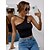 cheap Exercise, Fitness &amp; Yoga Clothing-Women&#039;s One Shoulder Yoga Top Crop Top Open Back One Shoulder Solid Color White Black Yoga Gym Workout Running Tank Top Sport Activewear Stretchy Breathable Quick Dry Lightweight Slim