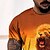 billige T-shirts og tanktops til mænd-Herre T-shirt T-Shirts Rund hals Grafisk Orange 3D-udskrivning Kortærmet 3D-udskrivning Afslappet Daglig Toppe Mode Sej Designer Bekvem / Sommer / Sommer