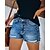 cheap Shorts-Women&#039;s Fashion Side Pockets Cut Out Shorts Hot Pants Distressed Jeans Short Pants Micro-elastic Casual Weekend Denim Plain Mid Waist Comfort Blue S M L XL XXL
