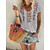cheap Women&#039;s Tops-Women&#039;s Floral Casual Holiday Weekend Floral Painting Short Sleeve T shirt Tee V Neck Print Basic Essential Ethnic Tops Green White Blue S / 3D Print