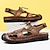 cheap Men&#039;s Shoes-Men&#039;s Leather Hand Stitched Casual Beach Sandals