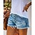 abordables Shorts-Femme Short Normal Jean Plein Bleu clair Mode Taille médiale Court Casual Fin de semaine Eté Printemps &amp; Automne