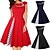 cheap Dresses-Polka Dots Classical Retro Vintage 1950s Cocktail Dress Dress Party Costume Christmas Dress Rockabilly Flare Dress Knee Length Country Girl Gentlewoman Women&#039;s Polka Dot Valentine&#039;s Day Party