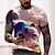 preiswerte Men&#039;s Clothing-Herren Tee T Shirt Graphic 3D-Druck Rundhalsausschnitt Alltag Täglich Kurzarm 3D-Druck Oberteile Modisch Designer Cool Komfortabel Grün Weiß Schwarz / Sommer