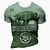 cheap T-Shirts-Men&#039;s Unisex T shirt Tee Crew Neck Graphic Prints Cow Green Blue Yellow 3D Print Short Sleeve Print Outdoor Street Tops Sports Designer Casual western style / Summer / Summer