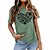 cheap Super Sale-Women&#039;s T shirt Tee Cotton 100% Cotton Heart Floral Graphic Home Daily Date T-shirt Sleeve pea green Black White Print Basic Short Sleeve Basic Round Neck Regular Fit Summer