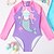 cheap Girls&#039; Swimwear-Kids Girls&#039; One Piece Swimwear Swimsuit Print Swimwear Print Scales Purple Active Cute Outdoor Swimming Bathing Suits 1-5 Years / Spring / Summer