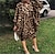 cheap Casual Dresses-Women&#039;s Knee Length Dress Shift Dress Black Gray Yellow Long Sleeve Print Leopard Stand Collar Fall Winter Elegant Casual 2022 S M L XL XXL 3XL 4XL 5XL / Cotton