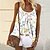 cheap Tank Tops-Women&#039;s Tank Top Camisole Summer Tops Camis Floral White Print Sleeveless Daily Holiday Weekend Streetwear Casual U Neck Regular Fit