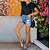 abordables Shorts-Mujer Vaqueros Normal Mezclilla Color sólido Azul Piscina Moda Media cintura Corto Fin de semana Ropa de calle Verano