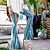 cheap Pants-Women&#039;s Culottes Wide Leg Normal Polyester Tie Dye Stripe White Light Green Fashion Mid Waist Full Length Casual Weekend Summer