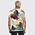 billige Men&#039;s Clothing-Herre T-skjorter T skjorte Grafisk 3D-utskrift Rund hals Avslappet Daglig Kortermet 3D-utskrift Topper Mote Designer Kul Bekvem Oransje / Sommer