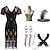 cheap Cosplay &amp; Costumes-The Great Gatsby Roaring 20s 1920s Cocktail Dress Vintage Dress Flapper Dress Outfits Masquerade Prom Dress Women&#039;s Tassel Fringe Costume Vintage Cosplay Party Prom Dress Carnival / Gloves / Headwear